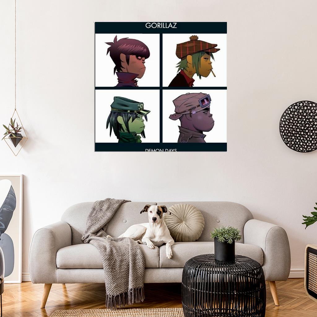 Gorillaz "Demon Days" Music Album HD Cover Art Print Poster