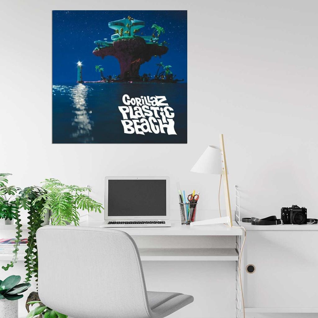 Gorillaz "Plastic Beach" Music Album Cover Art Print Poster - xonomax