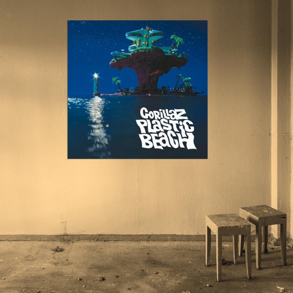 Gorillaz "Plastic Beach" Music Album Cover Art Print Poster - xonomax