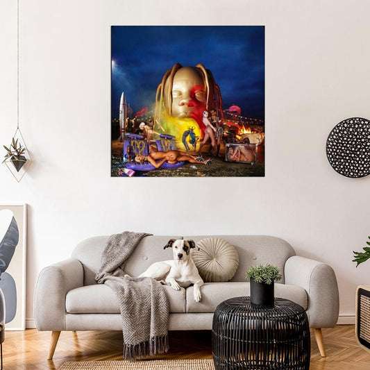 “SICKO MODE” ft. Drake Music Album HD Cover Art Poster - xonomax