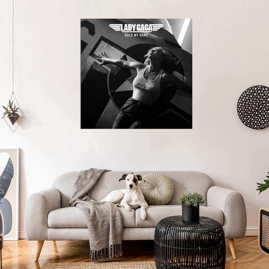 Lady Gaga "Hold My Hand" Music Album HD Cover Art Print Poster