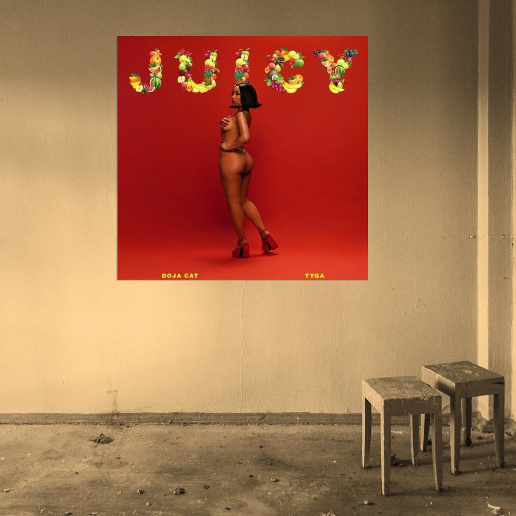 Doja Cat & Tyga "Juicy" Music Album HD Cover Art Poster - xonomax