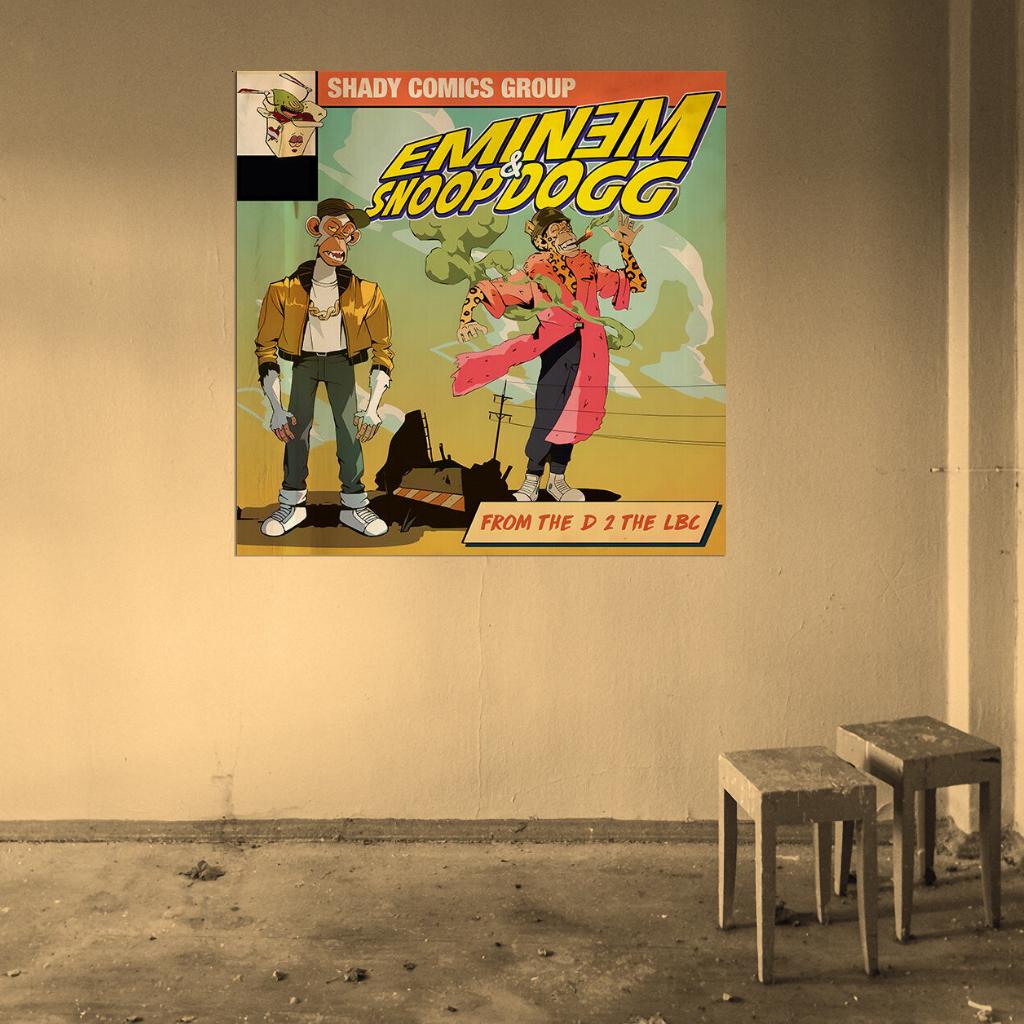 Eminem & Snoop Dogg "From The D 2 The LBC" Cover Music Print Poster - xonomax