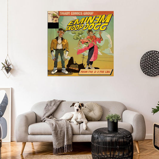 Eminem & Snoop Dogg "From The D 2 The LBC" Cover Music Print Poster - xonomax