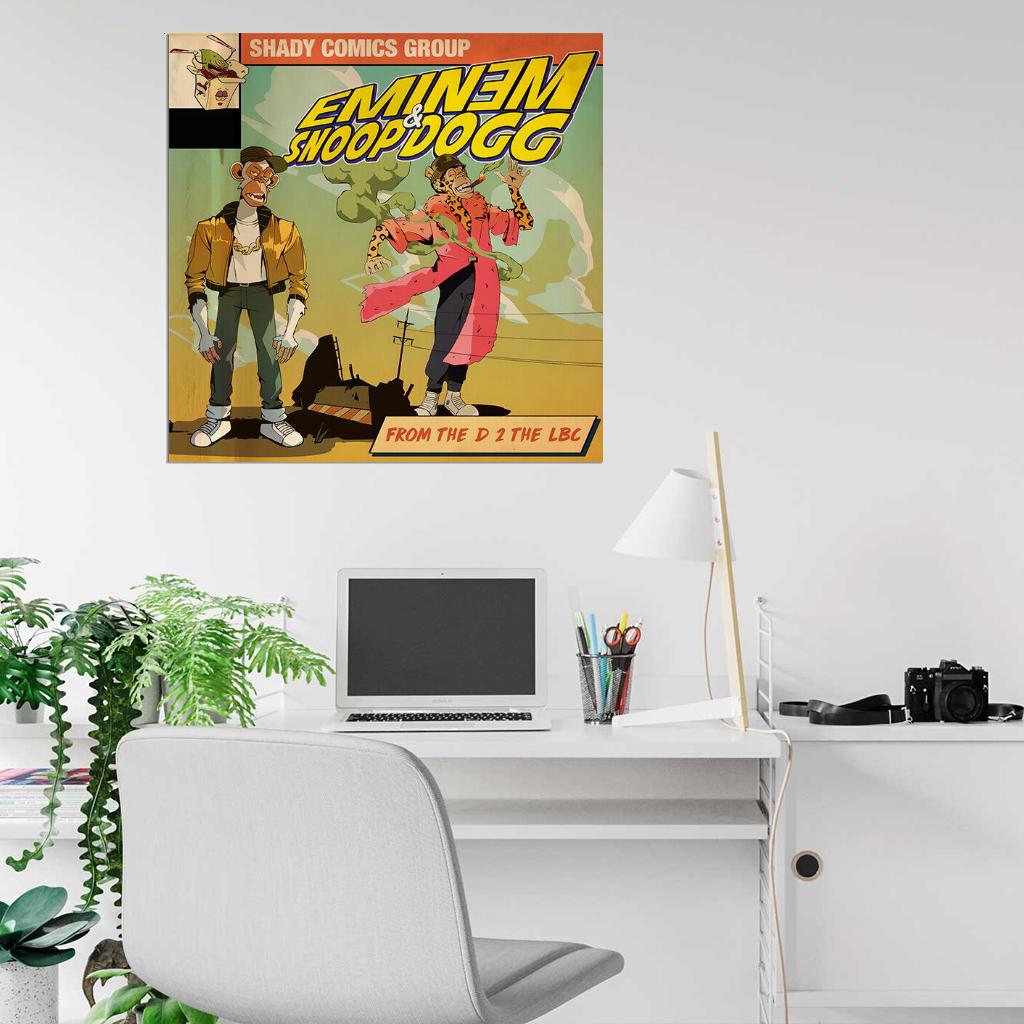 Eminem & Snoop Dogg "From The D 2 The LBC" Cover Music Print Poster - xonomax
