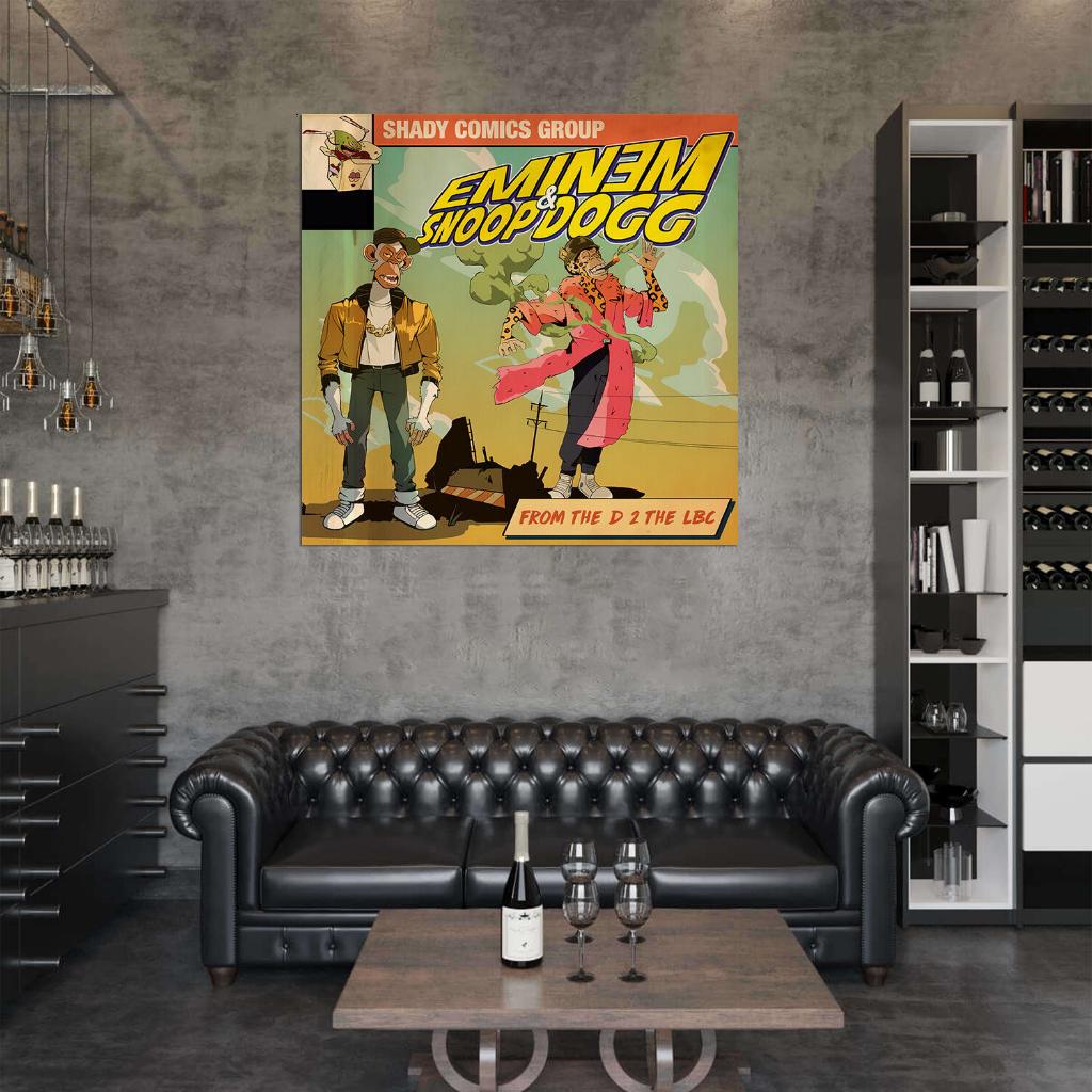 Eminem & Snoop Dogg "From The D 2 The LBC" Cover Music Print Poster - xonomax