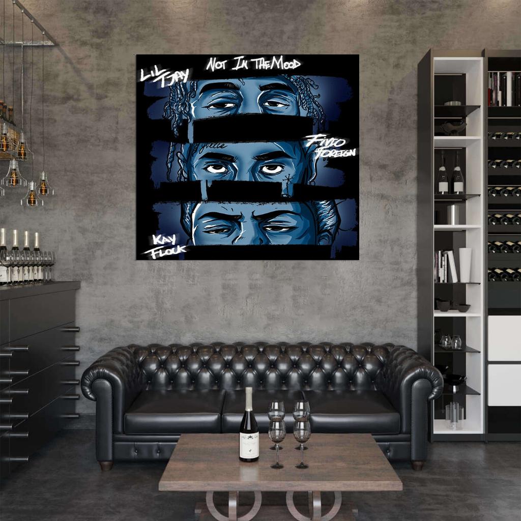 Lil Tjay "Not in the Mood" Album HD Cover Art Print Poster