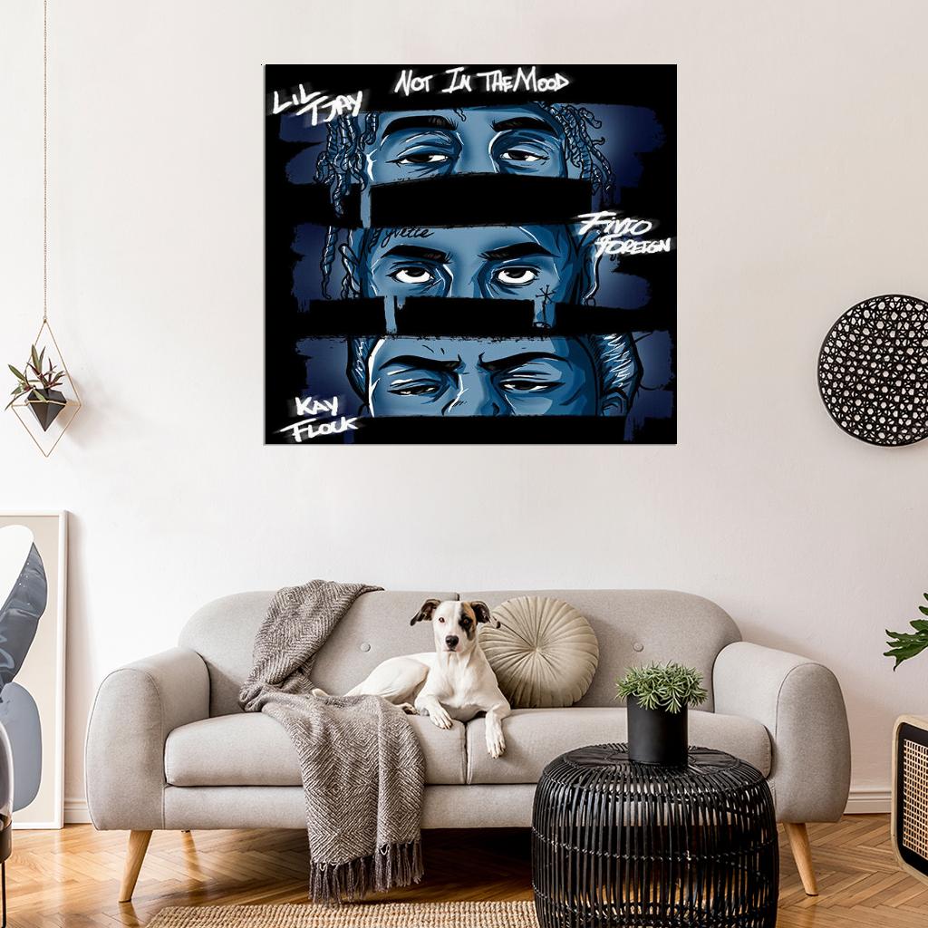 Lil Tjay "Not in the Mood" Album HD Cover Art Print Poster