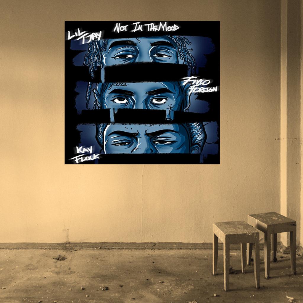 Lil Tjay "Not in the Mood" Album HD Cover Art Print Poster