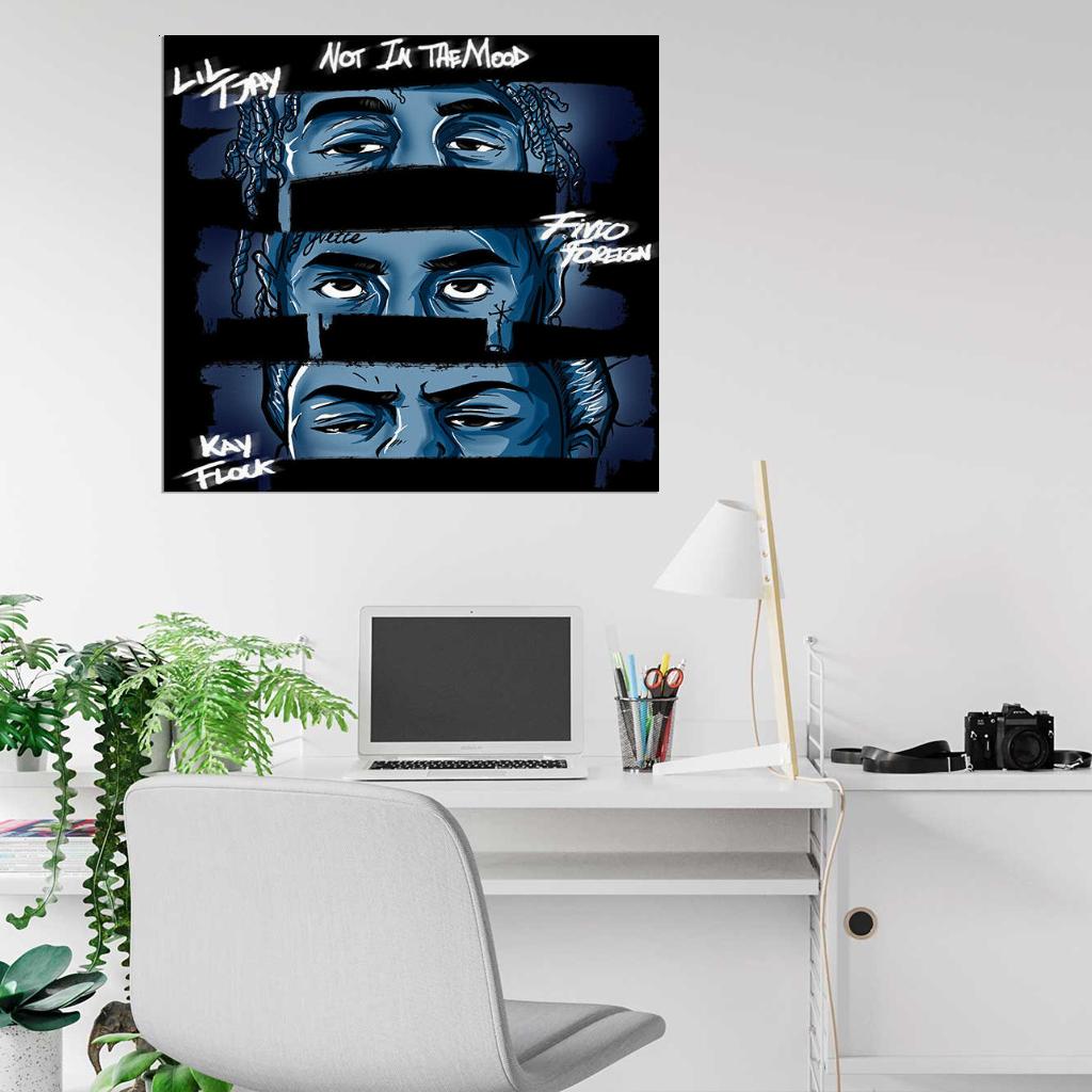 Lil Tjay "Not in the Mood" Album HD Cover Art Print Poster