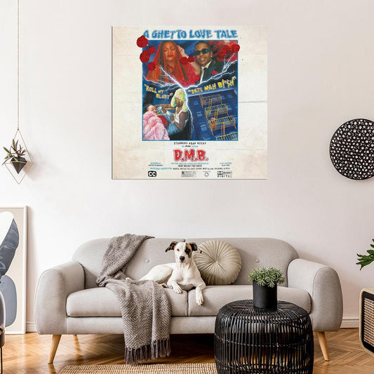 A$AP Rocky "D.M.B" Music Album HD Cover Art Poster - xonomax