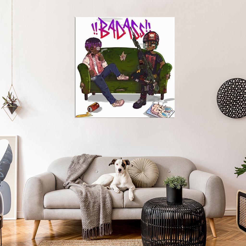 Lil Uzi Vert "BADASS" Music Album HD Cover Art Print Poster - xonomax