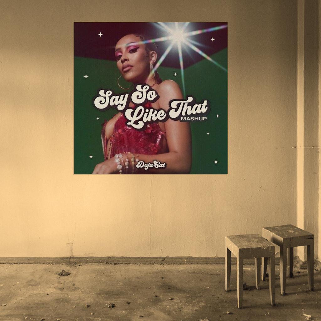 Doja Cat "Say So (Mashup)" Album HD Cover Art Poster - xonomax