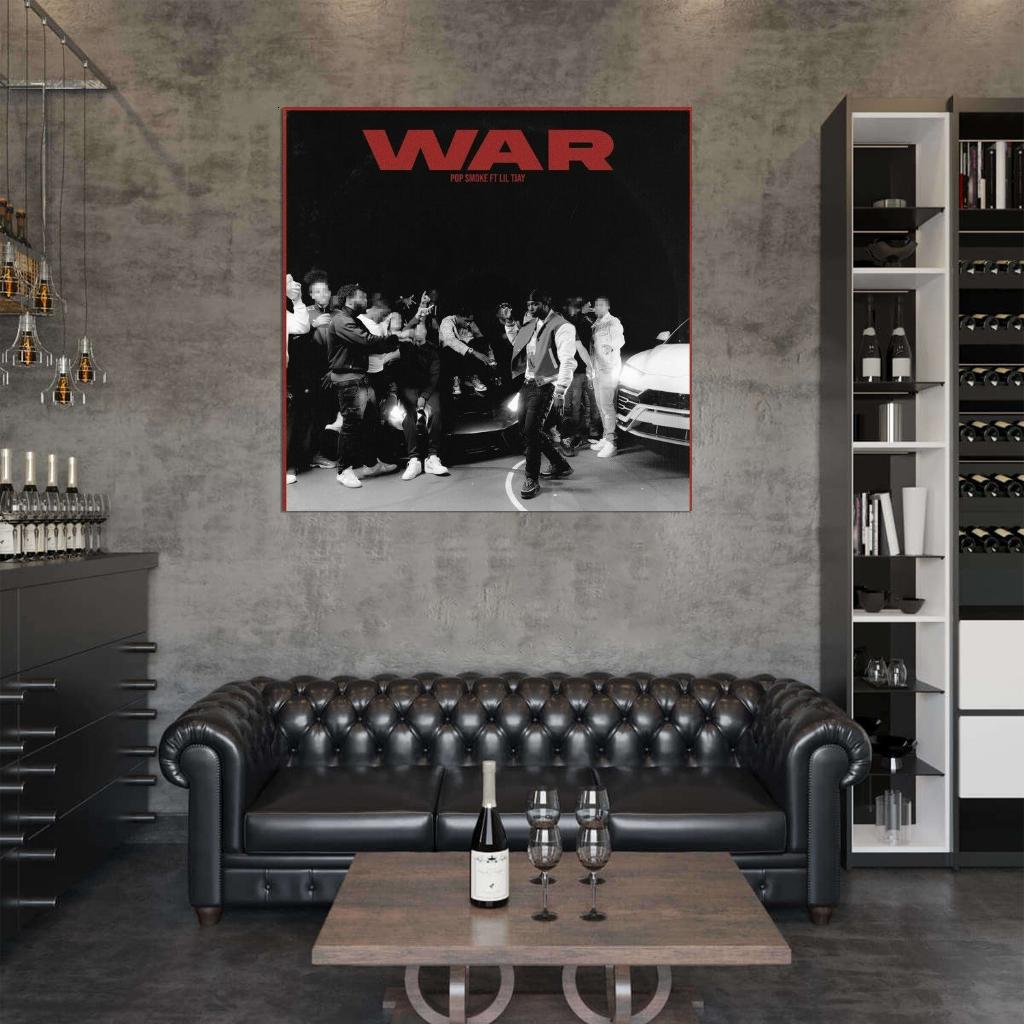 Pop Smoke "War feat. Lil Tjay" Album HD Cover Art Print Poster - xonomax