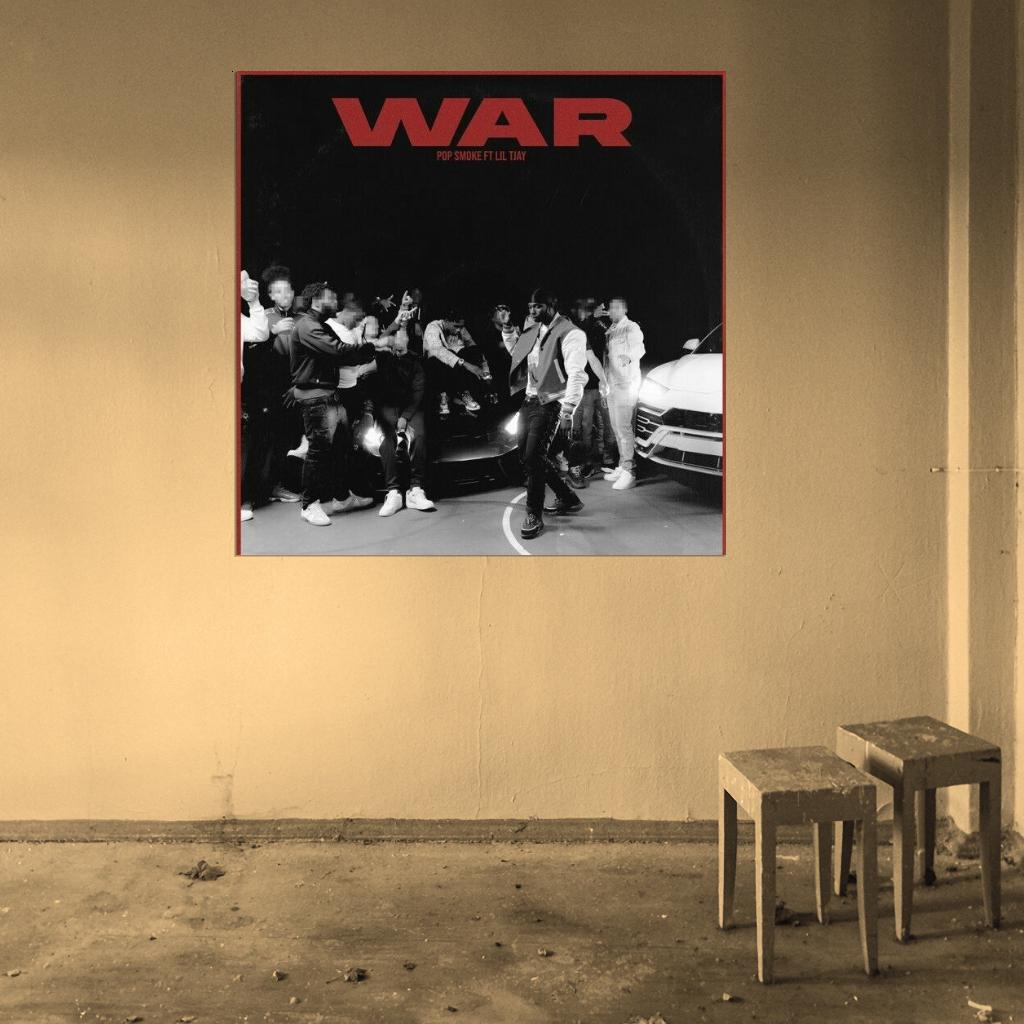 Pop Smoke "War feat. Lil Tjay" Album HD Cover Art Print Poster - xonomax
