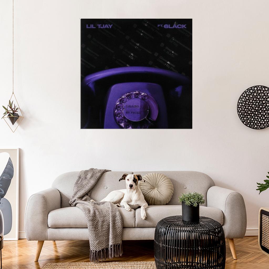 Lil Tjay & 6LACK "Calling My Phone" Album Cover Wall Print Poster