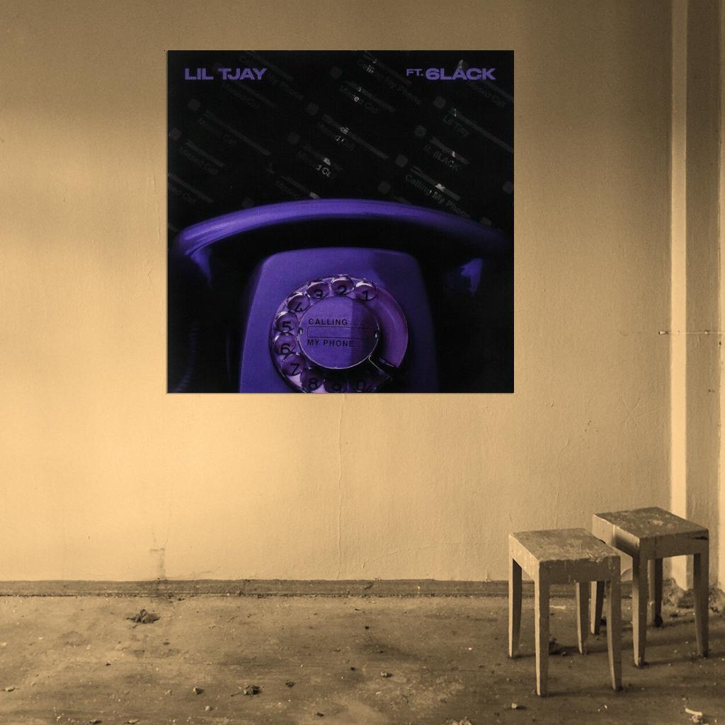Lil Tjay & 6LACK "Calling My Phone" Album Cover Wall Print Poster