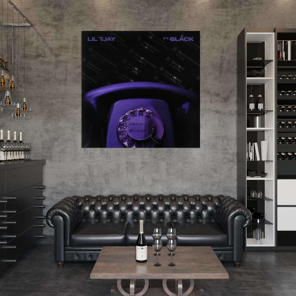 Lil Tjay & 6LACK "Calling My Phone" Album Cover Wall Print Poster