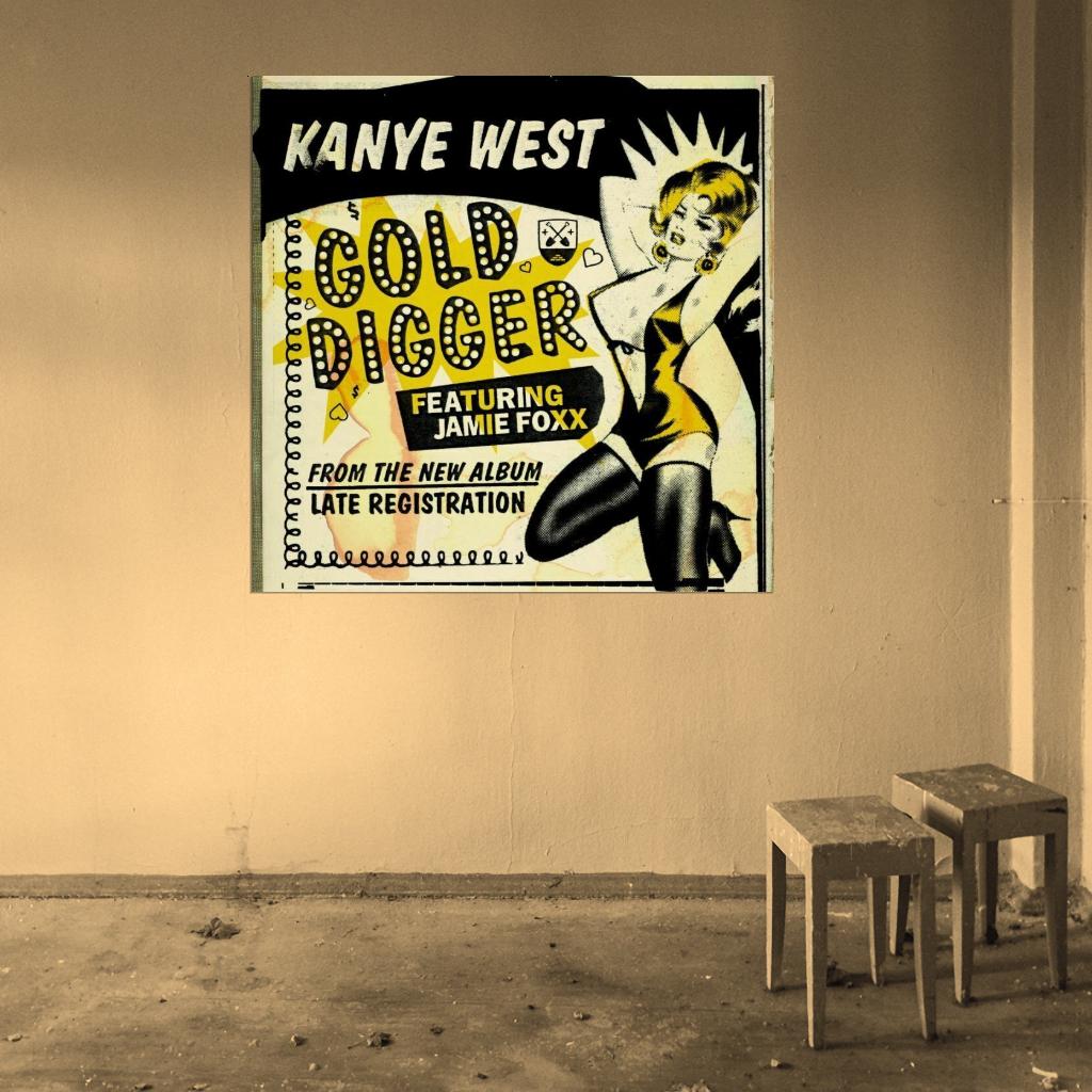 Kanye West "Gold Digger" Album Song HD Cover Art Music Poster