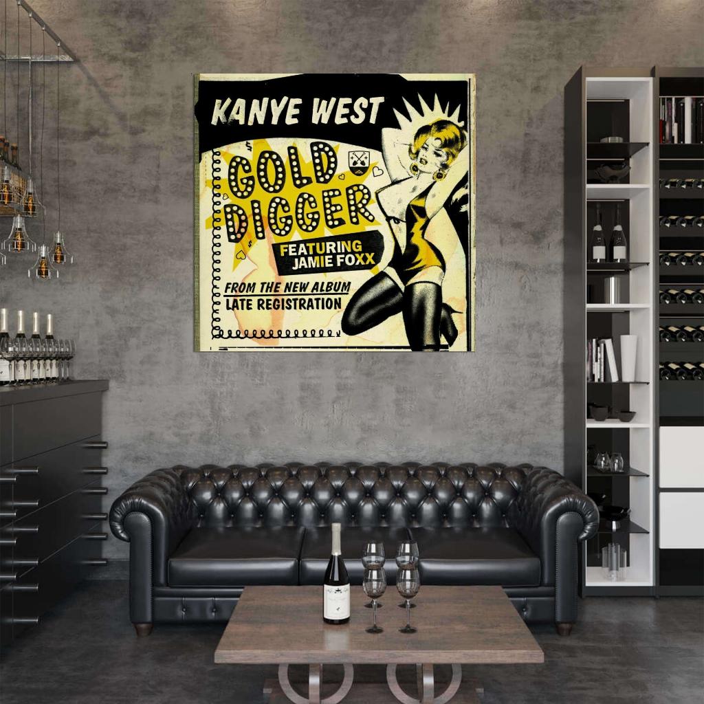 Kanye West "Gold Digger" Album Song HD Cover Art Music Poster