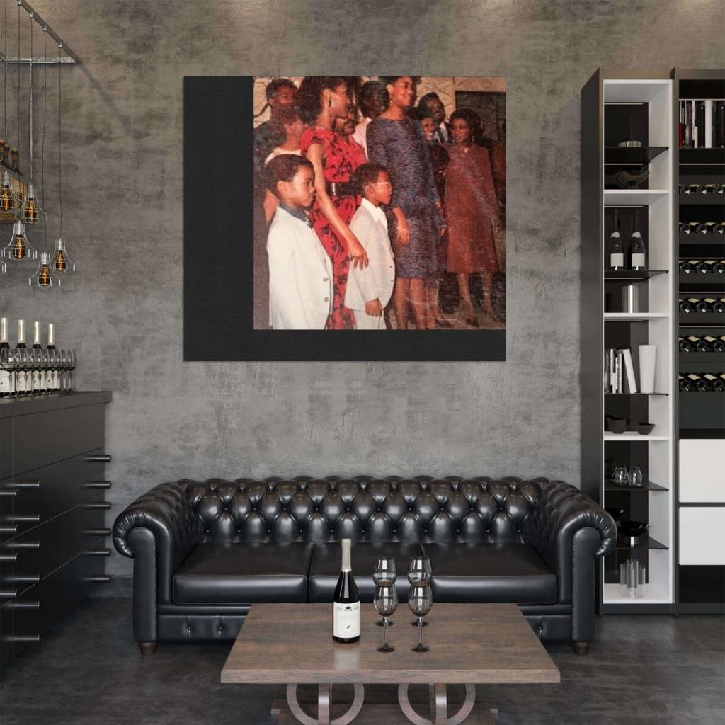 Kanye West "No More Parties In LA" Song Cover Music Poster