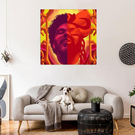 The Weeknd "Blinding Lights" Album HD Cover Art Poster - xonomax