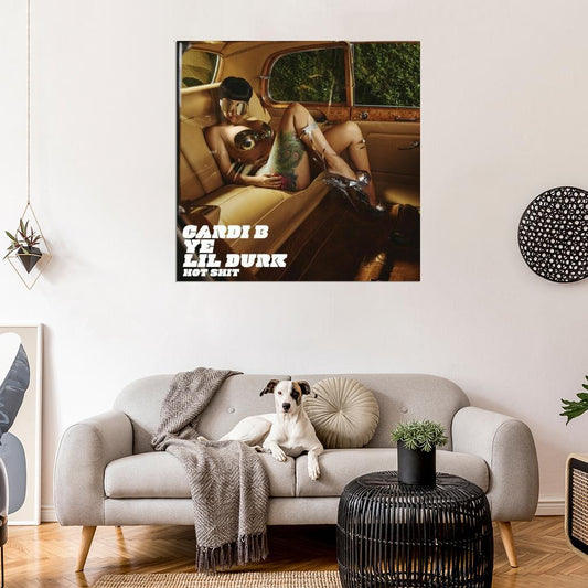 Cardi B Kanye West & Lil Durk "Hot S**t" Cover Music Poster - xonomax