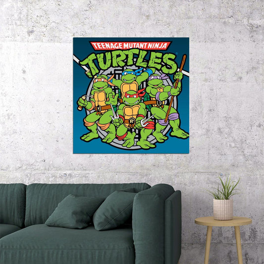 Teenage Mutant Ninja Turtles Tv Show Movie Poster Iconic Animated Heroes Wall Art - xonomax