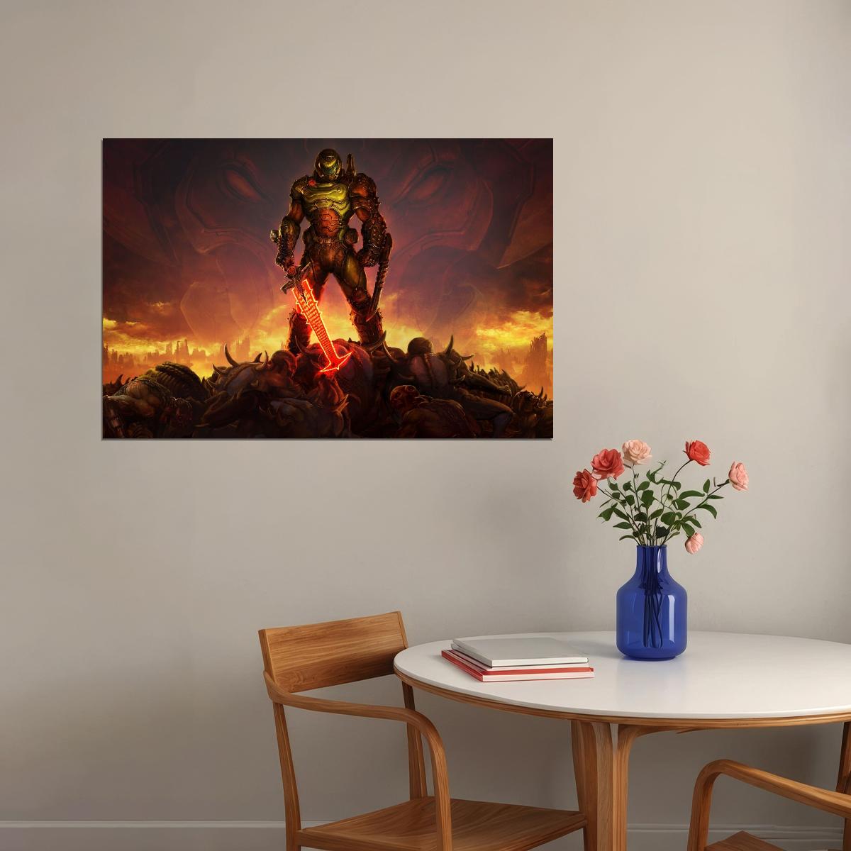 Doom Eternal Video Game Poster Action Shooter Wall Art Gaming Print - xonomax