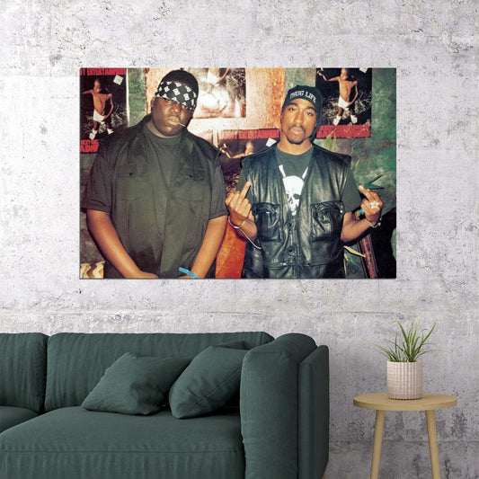 2pac & The Notorious B.i.g. Poster Hip-hop Legends Wall Art Rap Icons Print - xonomax