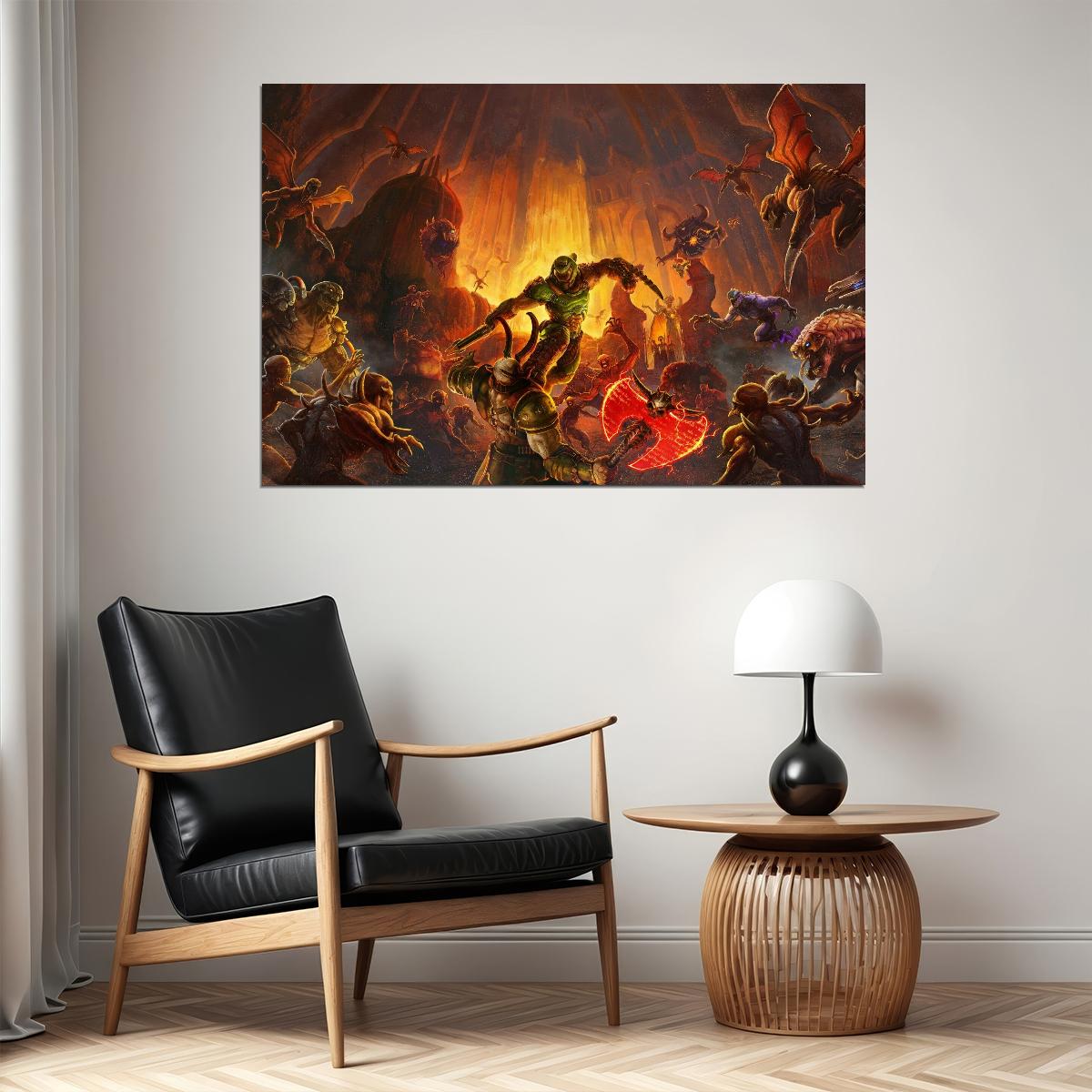 Doom Eternal Video Game Poster Action Shooter Wall Art Gaming Print - xonomax