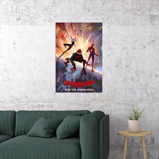 Spider-man Into The Spider-verse Movie Poster Animated Film Print - xonomax