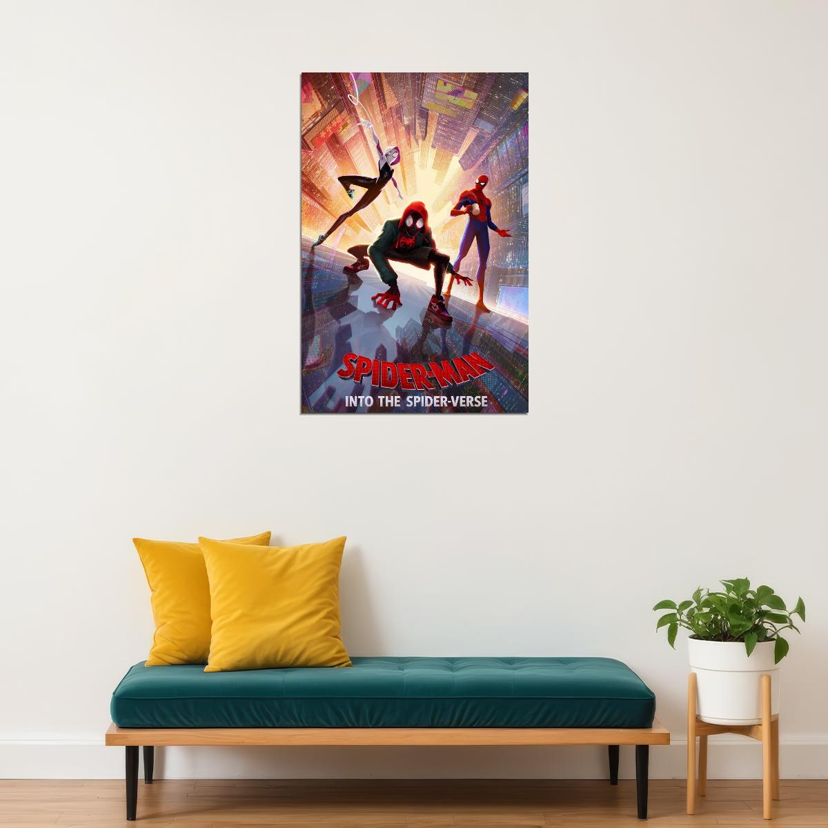 Spider-man Into The Spider-verse Movie Poster Animated Film Print - xonomax
