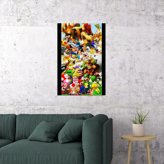 Super Mario Nintendo Video Game Poster Retro Gamer Wall Art - xonomax