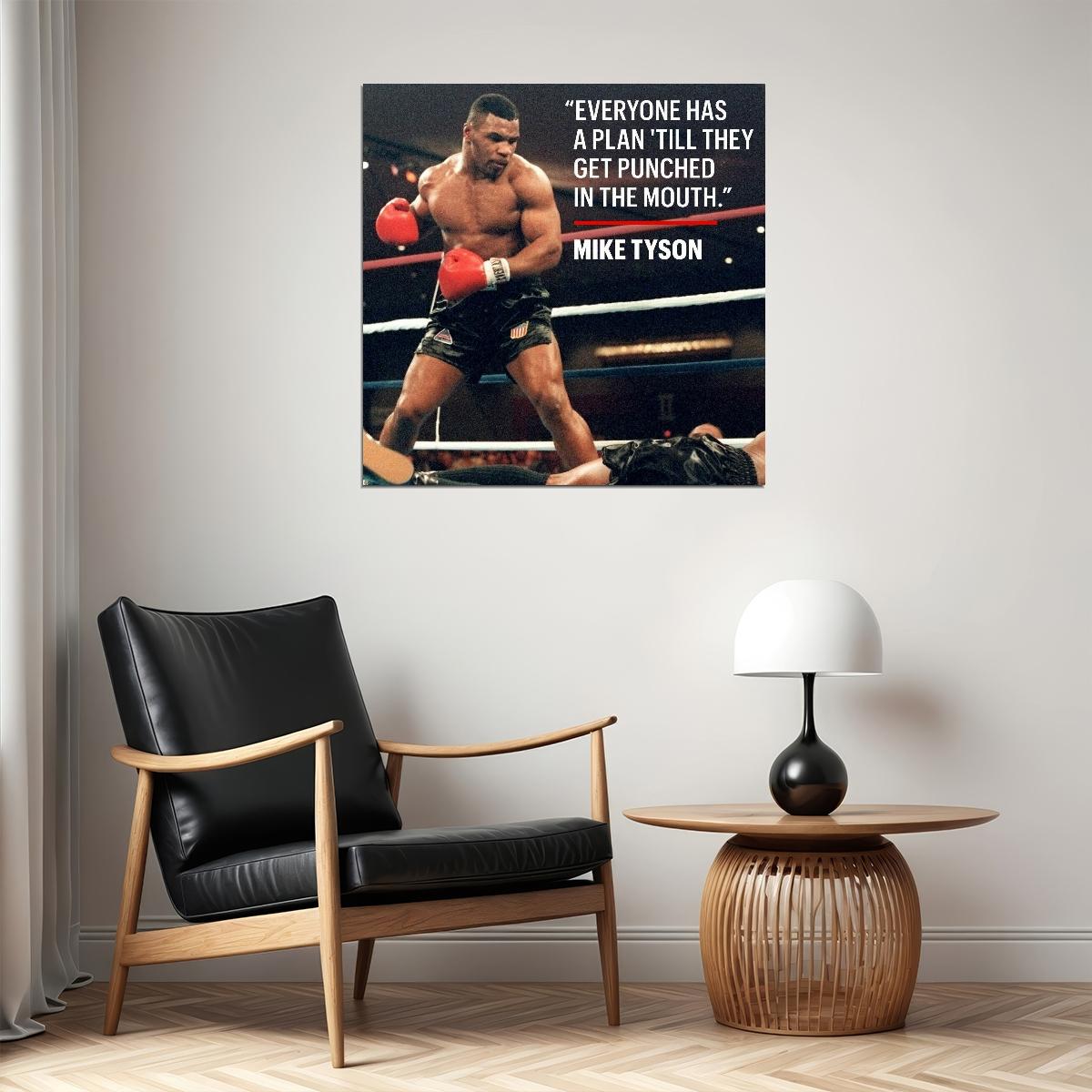 Mike Tyson Everyone Has Plan Quote Boxing Poster Motivational Sports Print Wall Art - xonomax