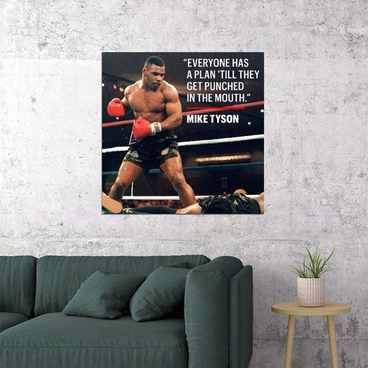 Mike Tyson Everyone Has Plan Quote Boxing Poster Motivational Sports Print Wall Art - xonomax