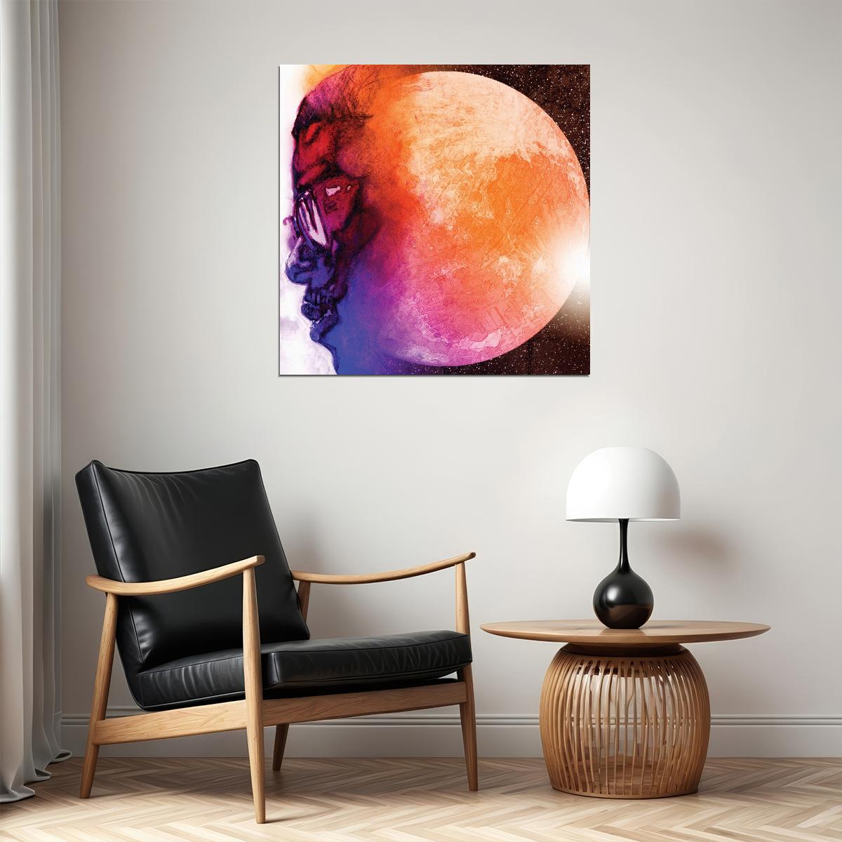 Kid Cudi Man On The Moon: The End Of Day Album Cover Art Music Poster Rap Wall Print - xonomax