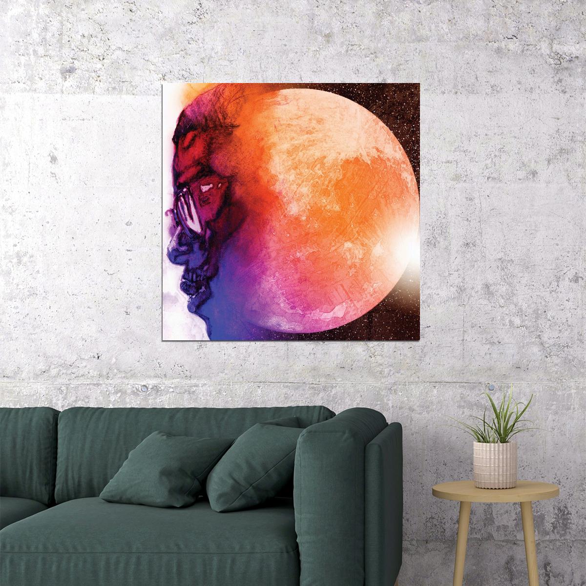 Kid Cudi Man On The Moon: The End Of Day Album Cover Art Music Poster Rap Wall Print - xonomax
