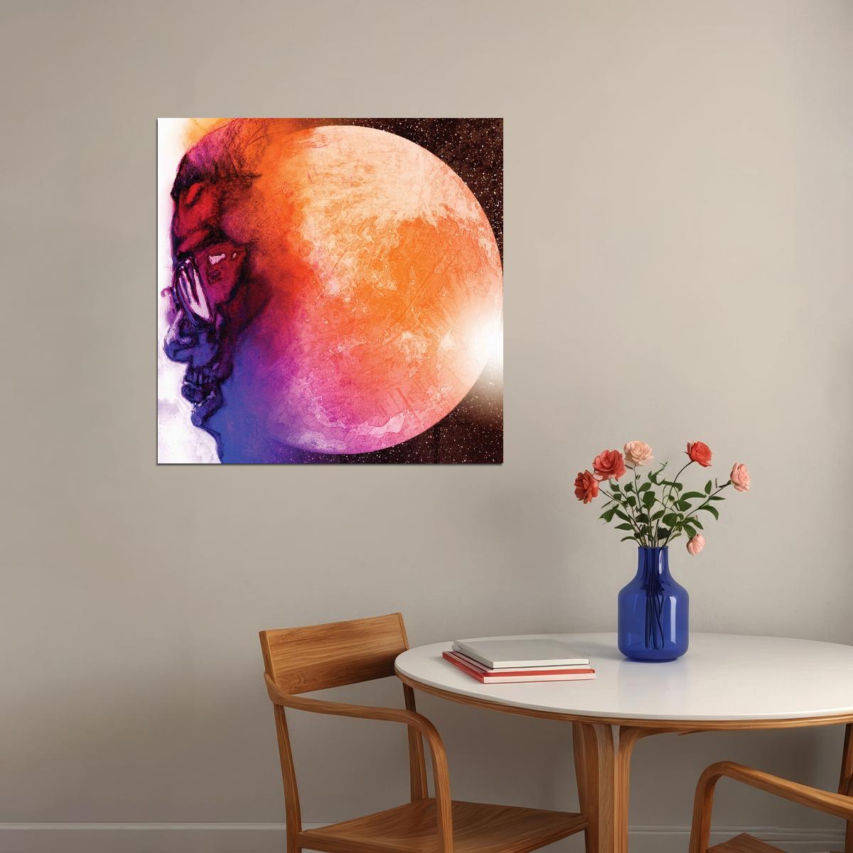 Kid Cudi Man On The Moon: The End Of Day Album Cover Art Music Poster Rap Wall Print - xonomax