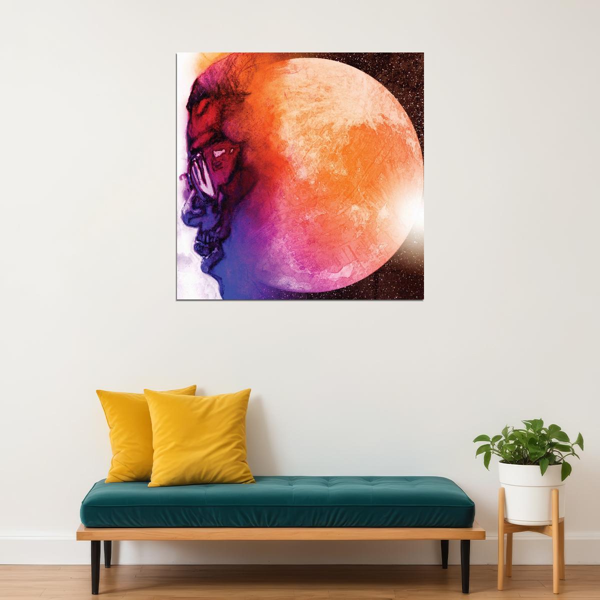 Kid Cudi Man On The Moon: The End Of Day Album Cover Art Music Poster Rap Wall Print - xonomax