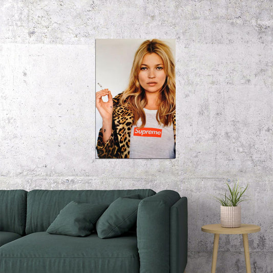 Kate Moss Fashion Model Poster Iconic Wall Art - xonomax