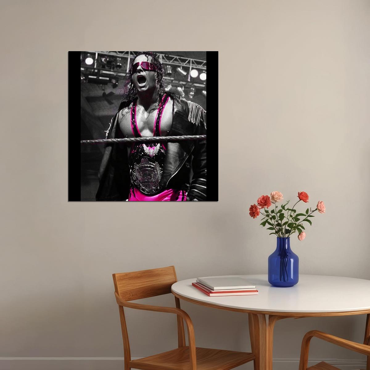 Superstar Bret Hart Wrestling Poster Iconic Wwe Legend Wall Art - xonomax