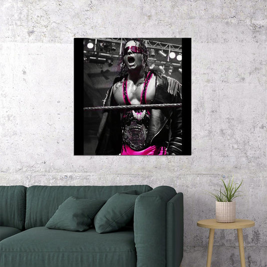 Superstar Bret Hart Wrestling Poster Iconic Wwe Legend Wall Art - xonomax