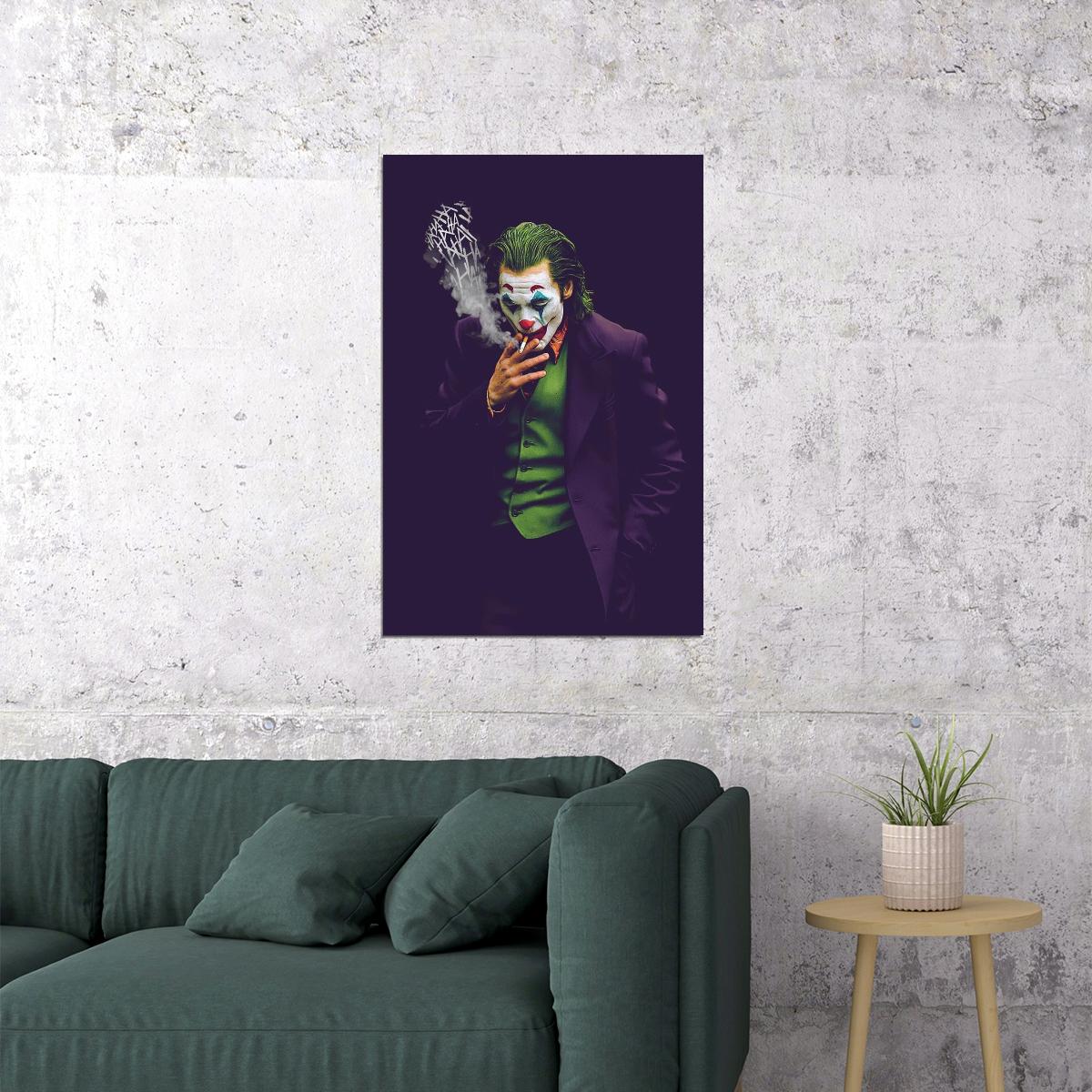Joker Movie Poster 2019 Joaquin Phoenix Iconic Dc Villain Art Print