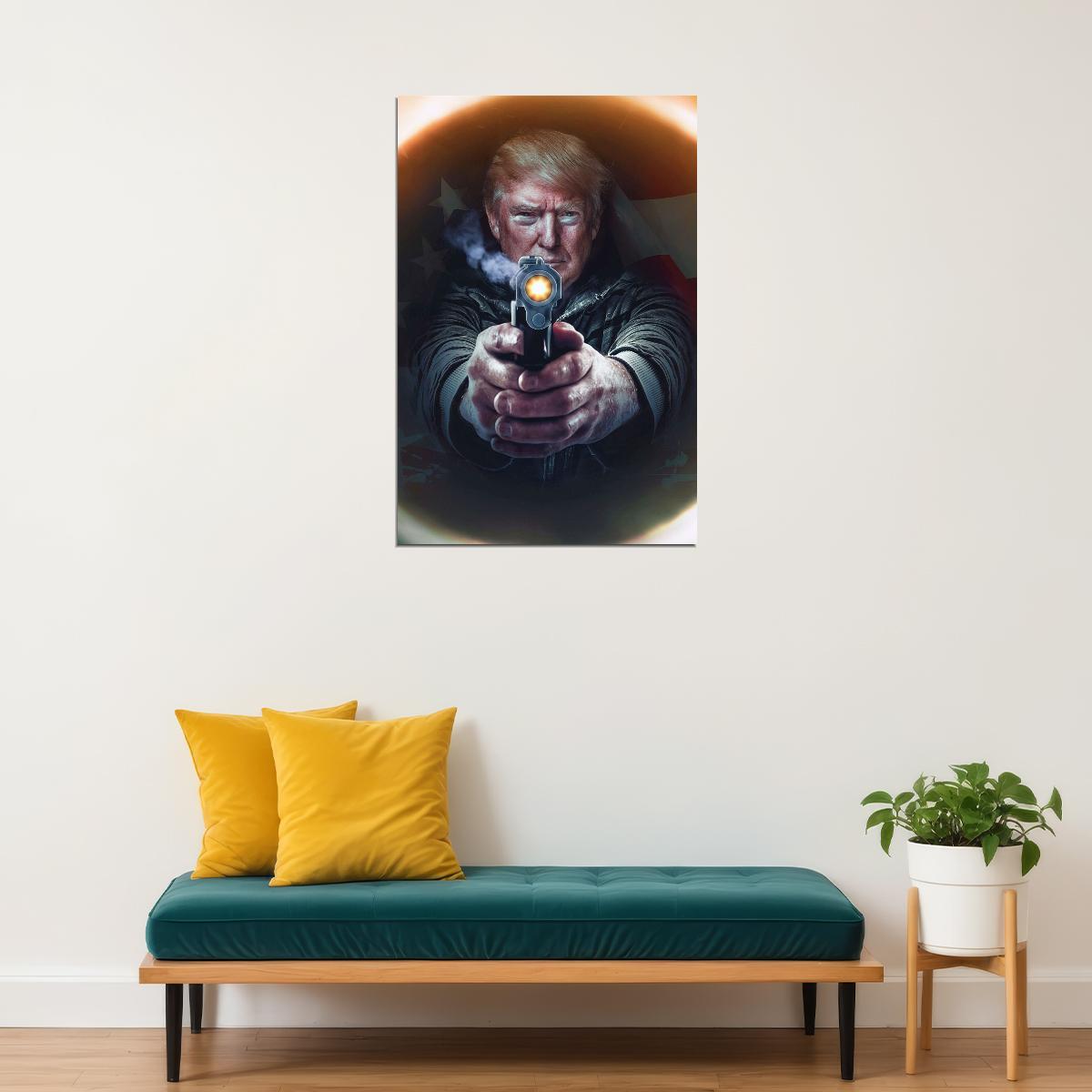 Donald Trump Poster Political Figure Wall Art Former U.s. President Print - xonomax