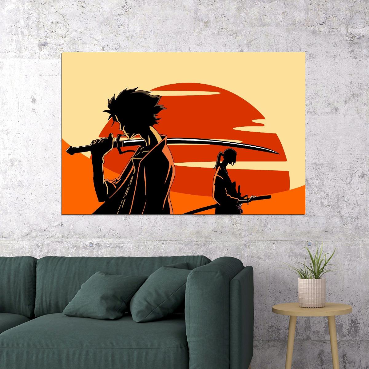 Samurai Champloo Anime Poster Japanese Manga Art Tv Series Wall Art - xonomax