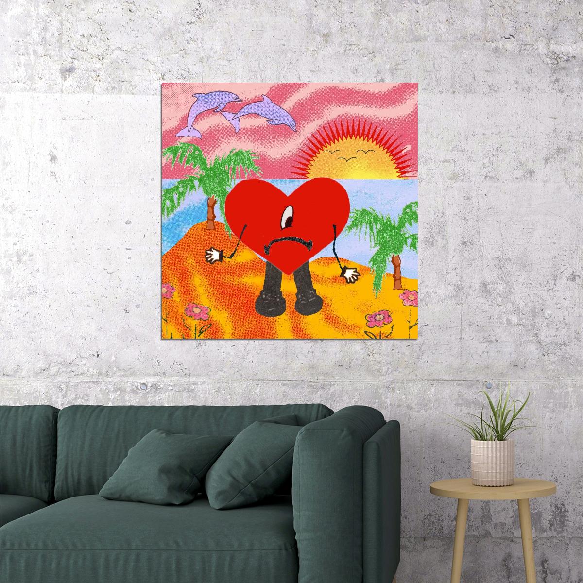 Bad Bunny Un Verano Sin Ti Album Cover Art Latin Trap Music Poster Rap Artist Music Print - xonomax