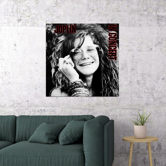 Janis Joplin Music Poster Rock Legend Wall Print - xonomax