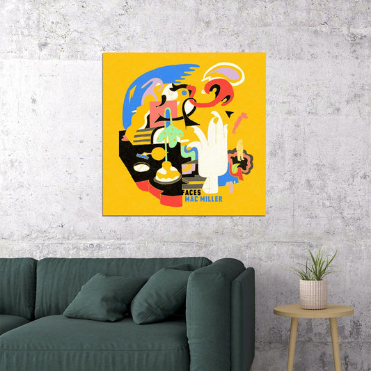 Mac Miller Faces Album Cover Art Music Poster Rap Hip-hop - xonomax