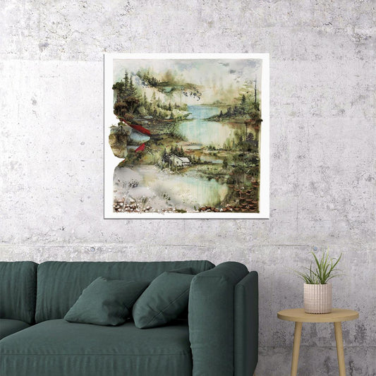 Bon Iver Bon Iver Album Cover Art Indie Folk Music Poster Band Music Print - xonomax
